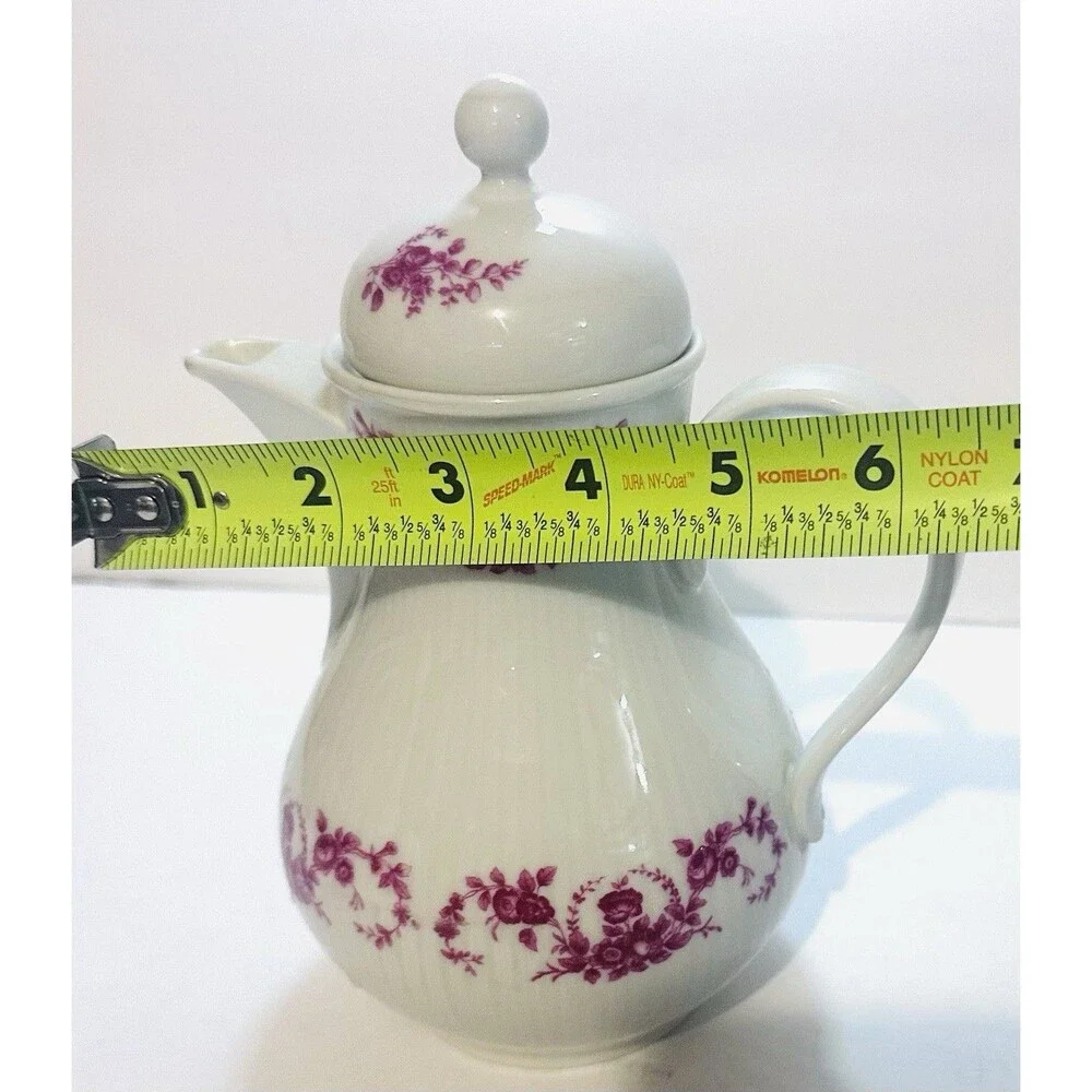 Vintage Seltmann Weiden Bavaria Coffee Pot Pink Floral 3122 W Germany